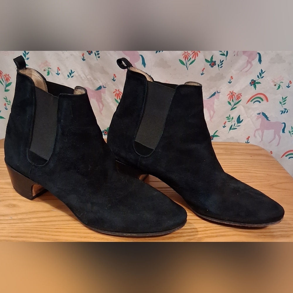 EUC Repetto Rico Black Suede Casual Quiet Luxury Ankle Bootie Boot Shoe SZ 8